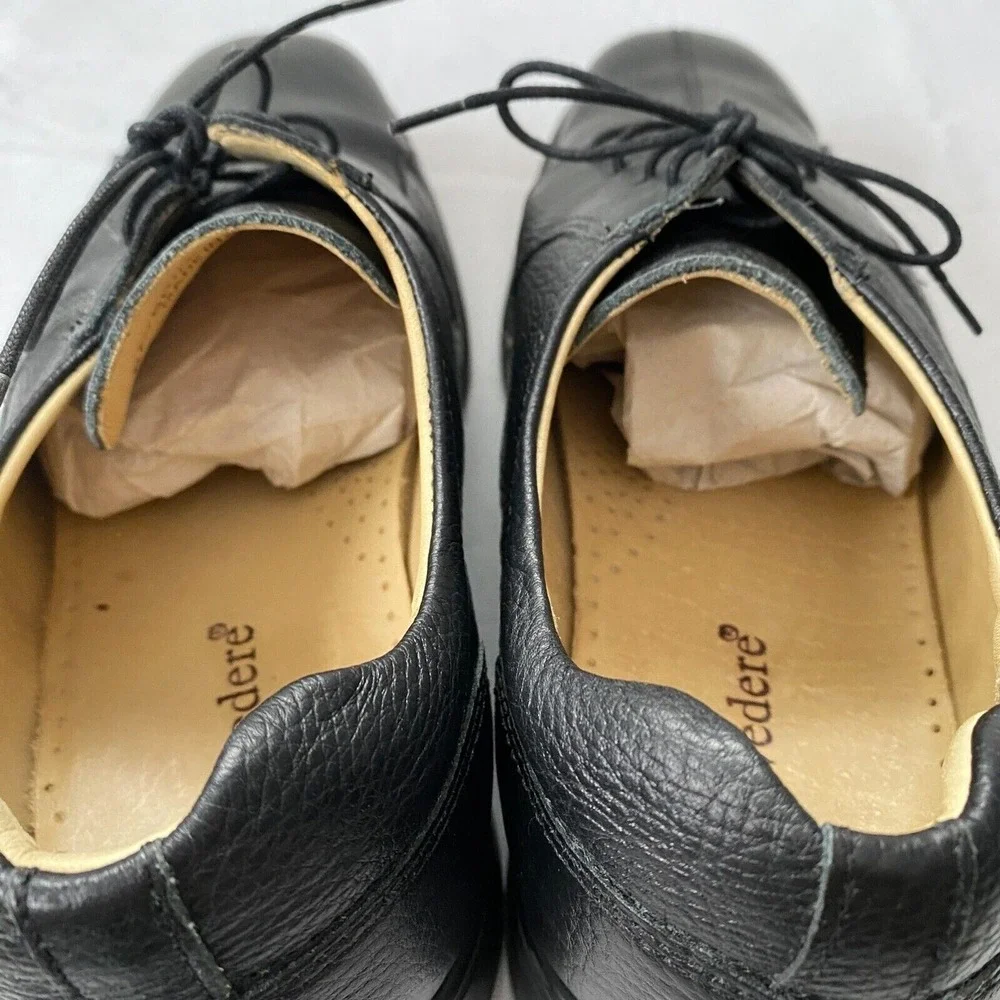 Studio Belvedere Baybridge Black Leather Lace Up Oxford Shoes Mens Size 11‎ EEE